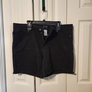 Terra & Sky Women's Black Jean Shorts
